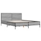 vidaXL Giroletto Grigio Sonoma 150x200 cm in Legno Multistrato Metallo vidaXL Giroletto Grigio Sonoma 150x200 cm in Legno Multistrato Metallo