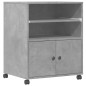 vidaXL Supporto per Stampante con Ruote Grigio Cemento 60x48x74 cm vidaXL Supporto per Stampante con Ruote Grigio Cemento 60x48x74 cm