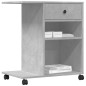 vidaXL Supporto per Stampante con Ruote Grigio Cemento 60x40x68,5 cm