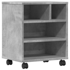 vidaXL Supporto per Stampante con Ruote Grigio Cemento 41x32x48 cm