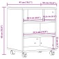 vidaXL Supporto per Stampante con Ruote Grigio Cemento 41x32x48 cm vidaXL Supporto per Stampante con Ruote Grigio Cemento 41x32x48 cm
