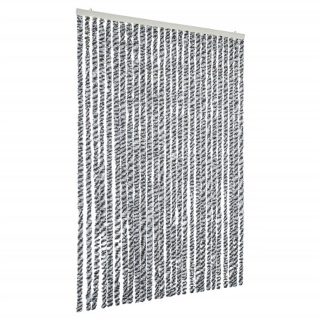 vidaXL Tenda Antimosche Grigia Nera e Bianca 118x220 cm in Ciniglia