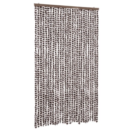 vidaXL Tenda Antimosche Marrone e Bianca 118x220 cm in Ciniglia