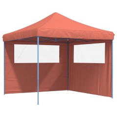 vidaXL Tendone per Feste Pieghevole Pop-Up con 2 Pareti Terracotta