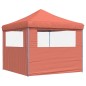 vidaXL Tendone per Feste Pieghevole Pop-Up con 2 Pareti Terracotta vidaXL Tendone per Feste Pieghevole Pop-Up con 2 Pareti Terracotta