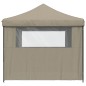 vidaXL Tendone per Feste Pieghevole Pop-Up con 4 Pareti Tortora vidaXL Tendone per Feste Pieghevole Pop-Up con 4 Pareti Tortora