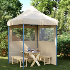 vidaXL Tendone per Feste Pieghevole Pop-Up con 2 Pareti Beige