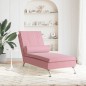 vidaXL Chaise Longue Massaggi con Cuscino Rosa in Velluto vidaXL Chaise Longue Massaggi con Cuscino Rosa in Velluto