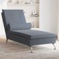 vidaXL Chaise Longue Massaggi con Capezzale Grigio Scuro in Velluto vidaXL Chaise Longue Massaggi con Capezzale Grigio Scuro in Velluto