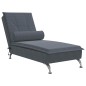 vidaXL Chaise Longue Massaggi con Capezzale Grigio Scuro in Velluto vidaXL Chaise Longue Massaggi con Capezzale Grigio Scuro in Velluto