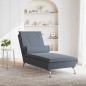 vidaXL Chaise Longue Massaggi con Capezzale Grigio Scuro in Velluto vidaXL Chaise Longue Massaggi con Capezzale Grigio Scuro in Velluto