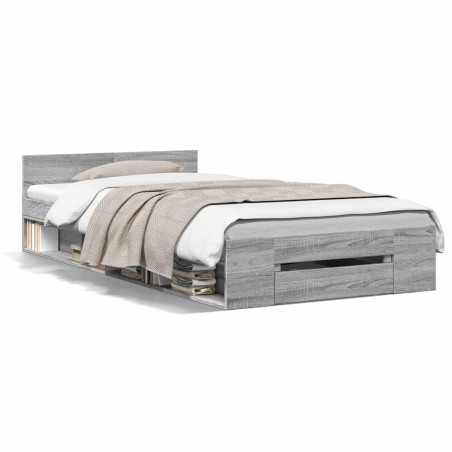 vidaXL Giroletto Cassetto Grigio Sonoma 90x190 cm Legno Multistrato