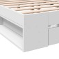 vidaXL Giroletto con Cassetti Bianco 200x200 cm in Legno Multistrato vidaXL Giroletto con Cassetti Bianco 200x200 cm in Legno Multistrato