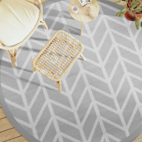vidaXL Tappeto da Esterno Grigio Ø200 cm in PP