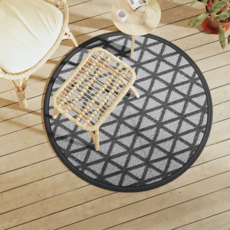 vidaXL Tappeto da Esterni Nero Ø120 cm in PP