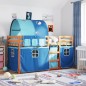 vidaXL Letto a Castello senza Materasso Blu 90x190cm Massello Pino