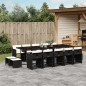 vidaXL Set da Pranzo da Giardino 15 pz con Cuscini Nero in Polyrattan vidaXL Set da Pranzo da Giardino 15 pz con Cuscini Nero in Polyrattan