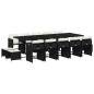 vidaXL Set da Pranzo da Giardino 15 pz con Cuscini Nero in Polyrattan vidaXL Set da Pranzo da Giardino 15 pz con Cuscini Nero in Polyrattan
