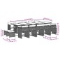 vidaXL Set da Pranzo da Giardino 15 pz con Cuscini Nero in Polyrattan vidaXL Set da Pranzo da Giardino 15 pz con Cuscini Nero in Polyrattan