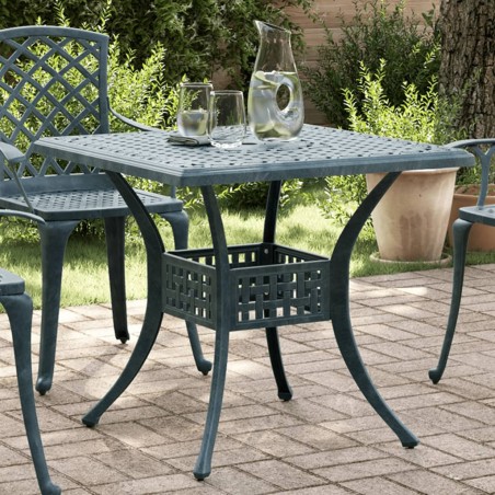 vidaXL Tavolo da Giardino Verde 80x80x75 cm in Alluminio Pressofuso