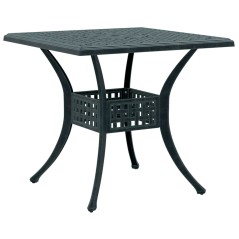 vidaXL Tavolo da Giardino Verde 80x80x75 cm in Alluminio Pressofuso