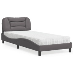 vidaXL Letto con Materasso Grgio 80x200 cm in Similpelle