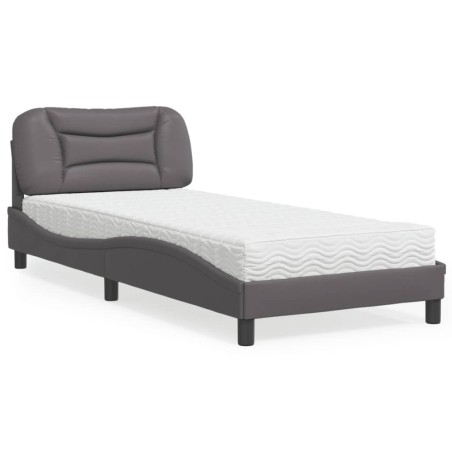 vidaXL Letto con Materasso Grgio 80x200 cm in Similpelle