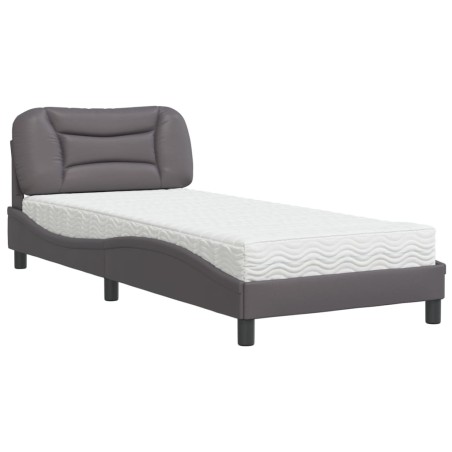 vidaXL Letto con Materasso Grgio 80x200 cm in Similpelle