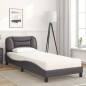 vidaXL Letto con Materasso Grgio 80x200 cm in Similpelle