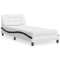 vidaXL Letto con Materasso Nero e Bianco 90x200 cm in Similpelle vidaXL Letto con Materasso Nero e Bianco 90x200 cm in Similpelle