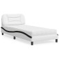 vidaXL Letto con Materasso Nero e Bianco 90x200 cm in Similpelle vidaXL Letto con Materasso Nero e Bianco 90x200 cm in Similpelle