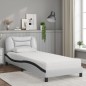 vidaXL Letto con Materasso Nero e Bianco 90x200 cm in Similpelle vidaXL Letto con Materasso Nero e Bianco 90x200 cm in Similpelle