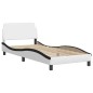 vidaXL Letto con Materasso Nero e Bianco 90x200 cm in Similpelle vidaXL Letto con Materasso Nero e Bianco 90x200 cm in Similpelle