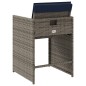 vidaXL Sedie da Giardino con Cuscini 4pz Grigio in Polyrattan