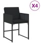 vidaXL Sedie da Giardino con Cuscini 4 pz Nere in Polyrattan