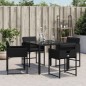 vidaXL Sedie da Giardino con Cuscini 4 pz Nere in Polyrattan