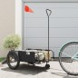 vidaXL Rimorchio da Bici Nero Oxford e Ferro