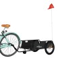 vidaXL Rimorchio da Bici Nero Oxford e Ferro