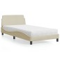 vidaXL Letto con Materasso Crema 100x200 cm in Tessuto vidaXL Letto con Materasso Crema 100x200 cm in Tessuto