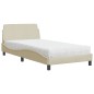vidaXL Letto con Materasso Crema 100x200 cm in Tessuto vidaXL Letto con Materasso Crema 100x200 cm in Tessuto