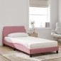 vidaXL Letto con Materasso Rosa 100x200 cm in Velluto vidaXL Letto con Materasso Rosa 100x200 cm in Velluto