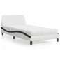 vidaXL Letto con Materasso Bianco e Nero 100x200 cm in Similpelle vidaXL Letto con Materasso Bianco e Nero 100x200 cm in Similpelle
