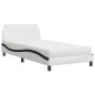 vidaXL Letto con Materasso Bianco e Nero 100x200 cm in Similpelle vidaXL Letto con Materasso Bianco e Nero 100x200 cm in Similpelle