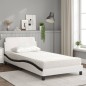 vidaXL Letto con Materasso Bianco e Nero 100x200 cm in Similpelle vidaXL Letto con Materasso Bianco e Nero 100x200 cm in Similpelle