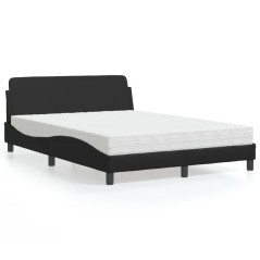 vidaXL Letto con Materasso Nero 120x200 cm in Similpelle