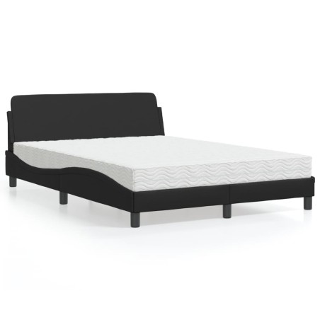 vidaXL Letto con Materasso Nero 120x200 cm in Similpelle