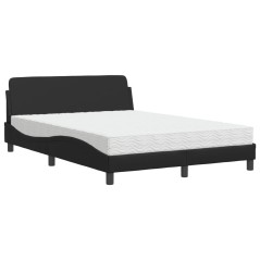 vidaXL Letto con Materasso Nero 120x200 cm in Similpelle