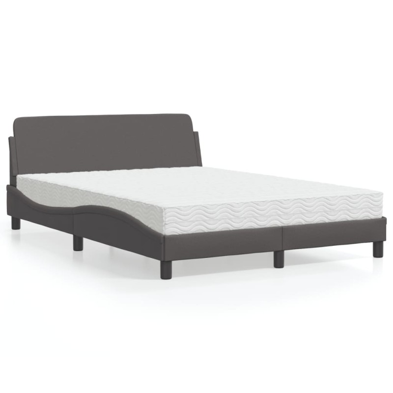 vidaXL Letto con Materasso Grigio 120x200 cm in Similpelle vidaXL Letto con Materasso Grigio 120x200 cm in Similpelle