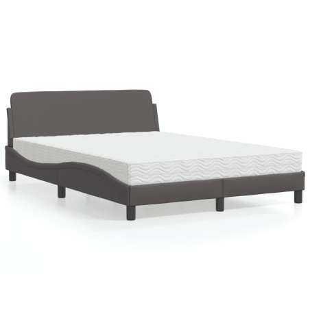 vidaXL Letto con Materasso Grigio 120x200 cm in Similpelle