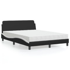 vidaXL Letto con Materasso Nero e Bianco 120x200 cm in Similpelle